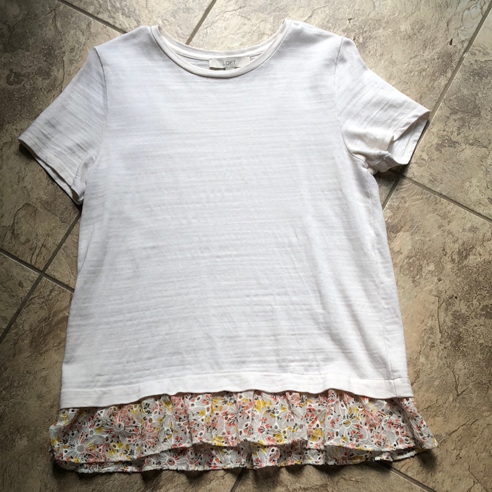 LOFT knit floral peplum top